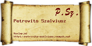 Petrovits Szalviusz névjegykártya